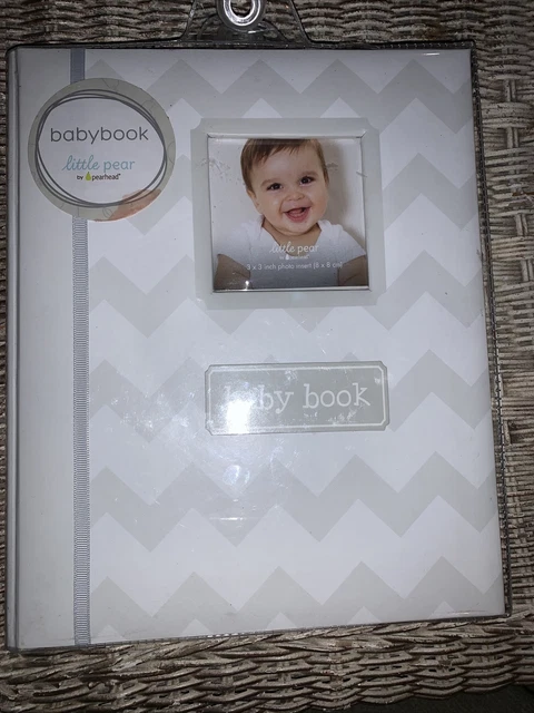 Little Pear Baby Book Keepsake Memory Gray Chevron Boy Girl Document First Year