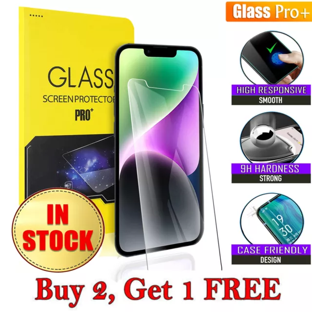 For iPhone 14 13 12 11 Pro XS Max XR X 8 7 Plus Tempered Glass Screen Protector