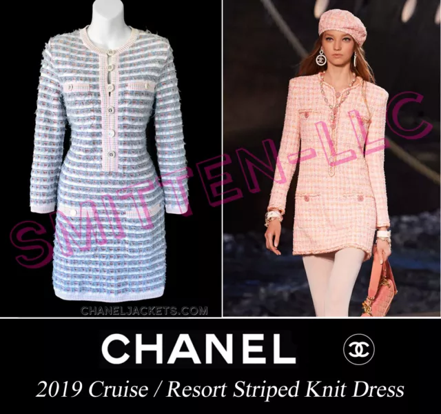Chanel - 03C Cruise Resort 2003 Cashmere 2 Piece Knit Dress & Vest US Medium Set