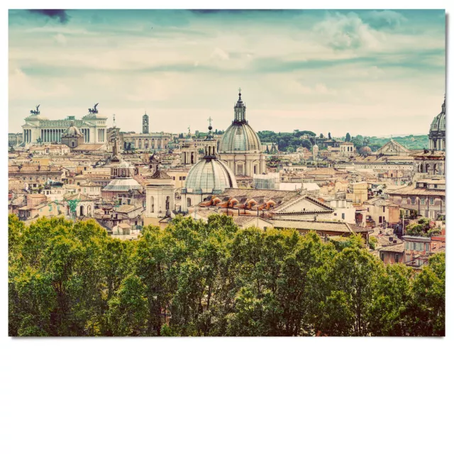 Panorama Skyline vom Rom Italien als Wandbild. Ein einzigartiges Perspektive