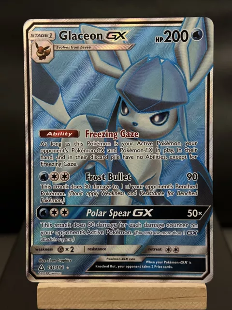 Pokémon Karte Glaceon GX 141/156 Ultra Prisma Full Art Holo selten fast neuwertig