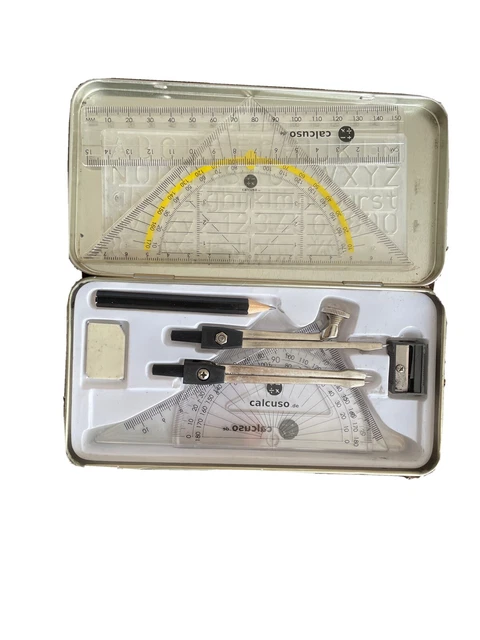 CALCUSO Zirkel Set Geometrieset Mit Zirkel, Geodreieck, Parabel, Bleistift