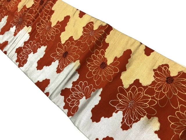 6414306: Japanese Kimono / Antique Nagoya Obi / Woven Haze & Flower