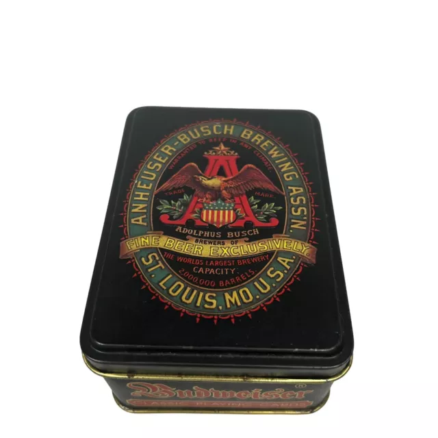 Vintage Anheuser-Busch Budweiser Classic Playing Cards Tin with 2 complete decks