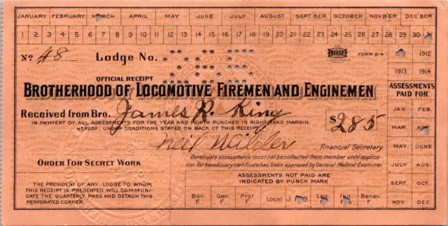 Brotherhood Of Locomotive Firemen Engine Men Lodge Order Secret Work Vintage