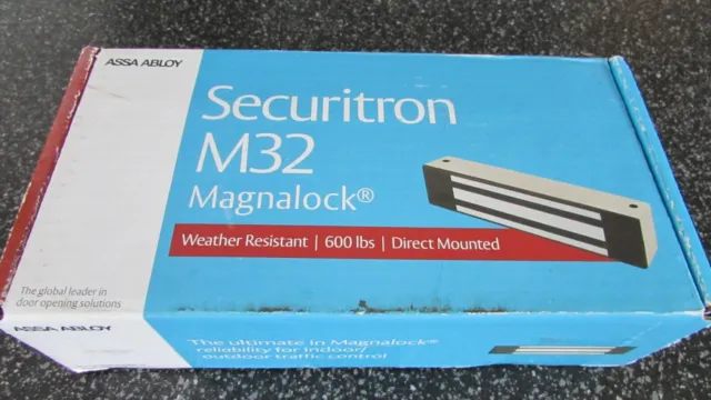 Securitron M32F Magnalock 12 or 24VDC 600lb mag lock F Face Drilled - NIB