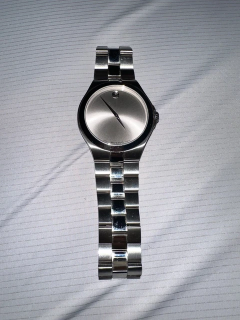 MOVADO MENS 7 Silver Chrome Watch 01.1.14.1169 118.00 PicClick