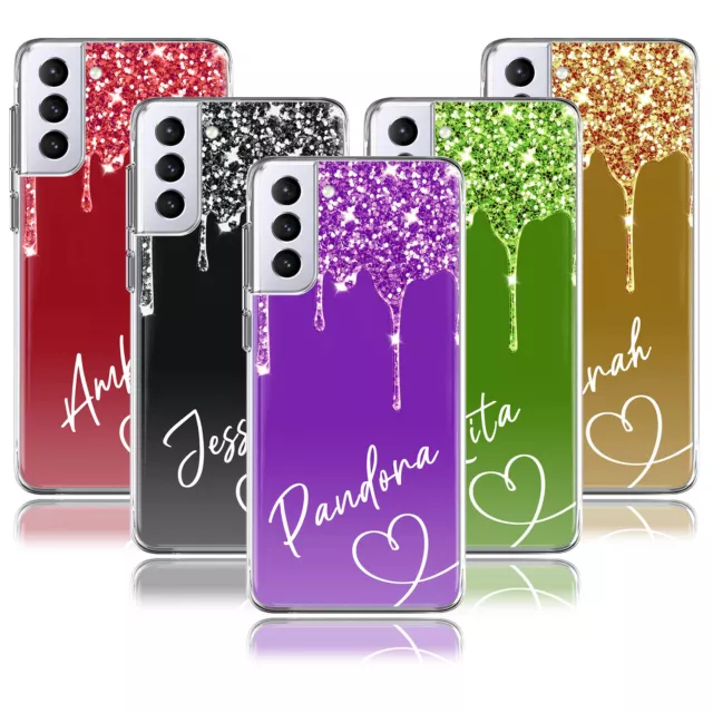Bling Personalised Name Phone Case Cover For Samsung Galaxy S23 S22 A14 A53 A03S