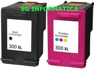 Kit 2 Cartuccia Nero Colore 300 Xl Per Hp Deskjet F2492 F4283 F4480 F4500 F4580