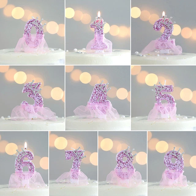 Sweet18 Pink Cake Candle Decorations Gender Reveal Party Princess Crown Rhine ql