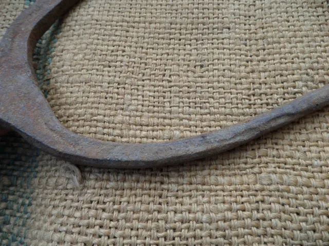 Antique Big Fork Pitchfork Hand Forged Iron Gardening Tool Vintage 19C 3