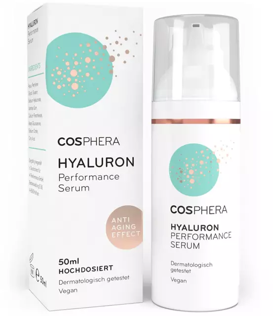 Cosphera Hyaluron Serum Hochdosiert 50Ml Vegan I Hyaluronsäure Konzentrat Micron