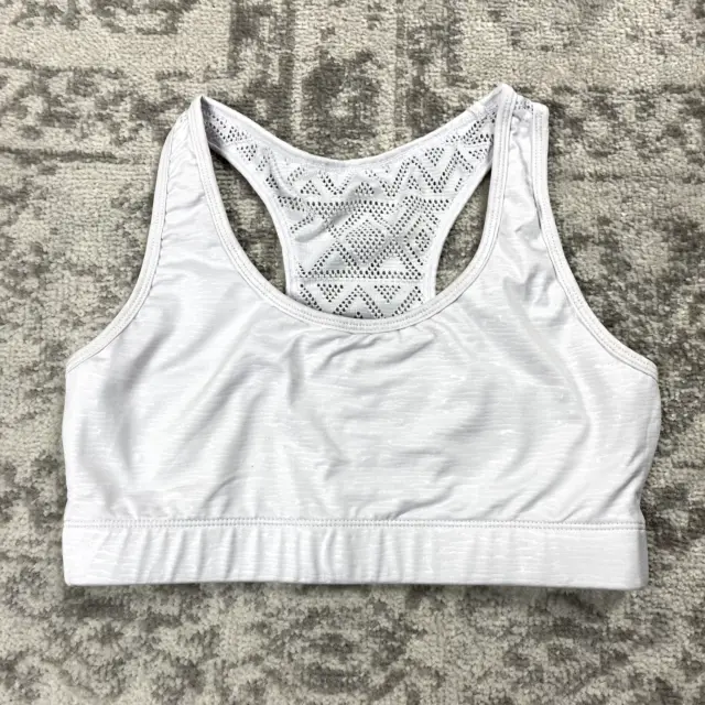 ZYIA Active All Star High Neck Mesh Bra White Size Medium One More Rep