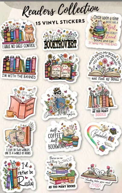 Book Lovers / Bookish / Kindle Stickers Vinyl Stickers - 22 pcs
