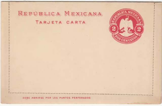 Mexico: 2 Centavos Embossed Letter Card, Mint