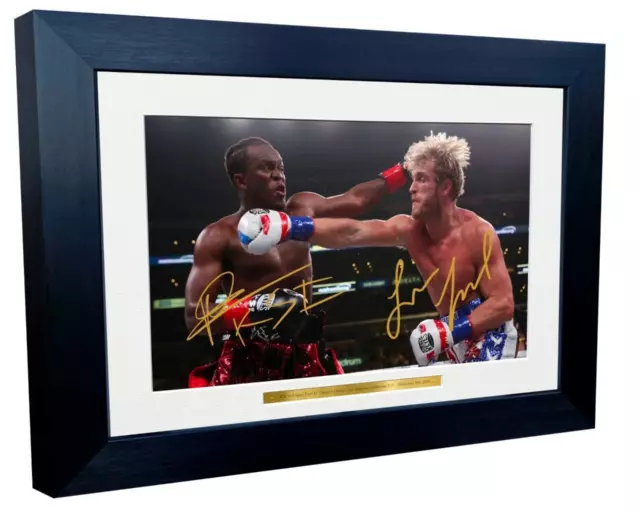 Signed KSI Logan Paul Photo Photograph Autographed Boxing Picture Frame Gift