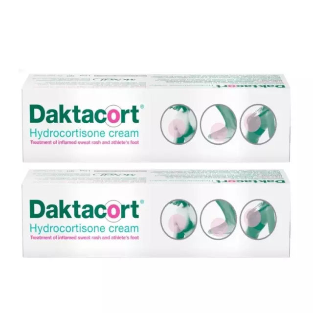 2x Daktacort Hydrocortisone Triple Action Cream 15g UK Pharmacy.