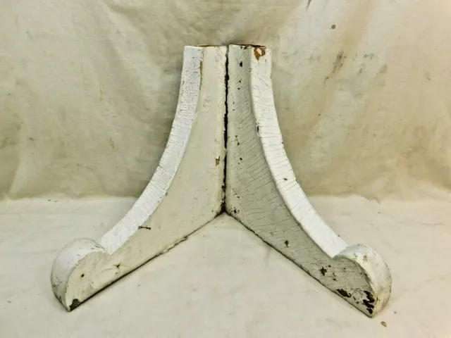 1800's Antique Set Wood CORBELS Solid Scroll Design VICTORIAN Style White Ornate