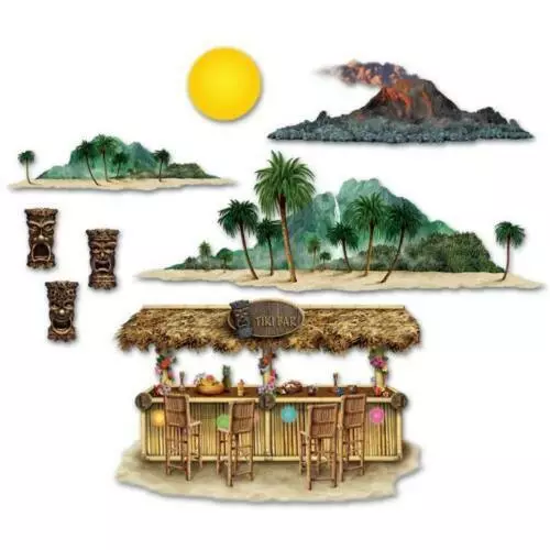 Luau Hawaiian Party Supplies Tiki Bar & Island Props InstaTheme Wall Decorations