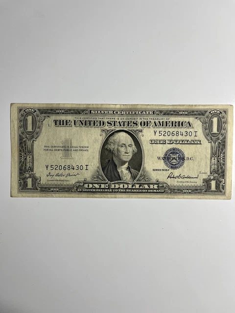 1935 F Series One Dollar Silver Certificate Note Signatures Priest-Anderson