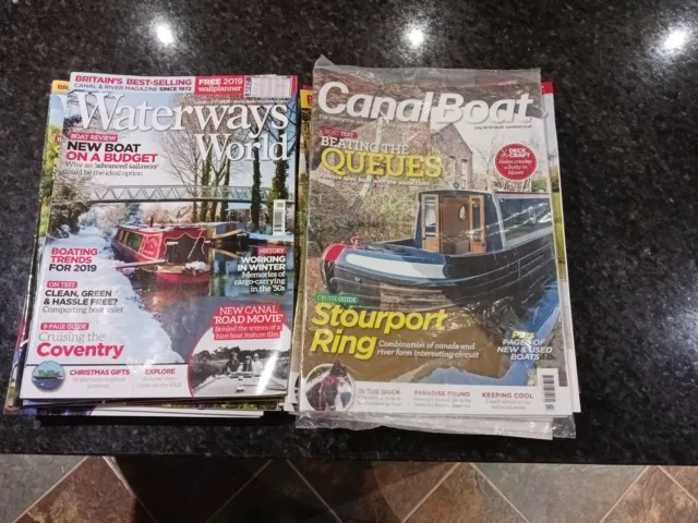 Collection of 15 x Canal Boat and 14 x Waterways World magazines.  (2018-2019)