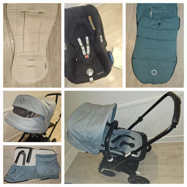 Bugaboo Fox Travel System, Special Edition Turquoise With Maxi Cosi & Adapters