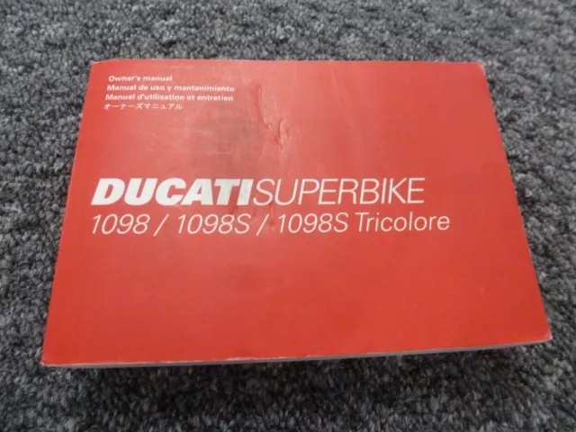 2007-2009 Ducati 1098 1098S & Tricolore Superbike Motorcycle Owner Manual 2008