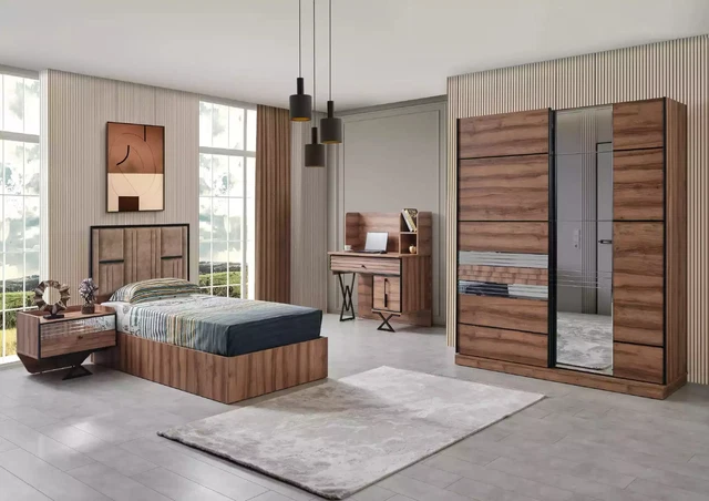 Juego completo de muebles de dormitorio mesitas de noche muebles de madera 4 piezas
