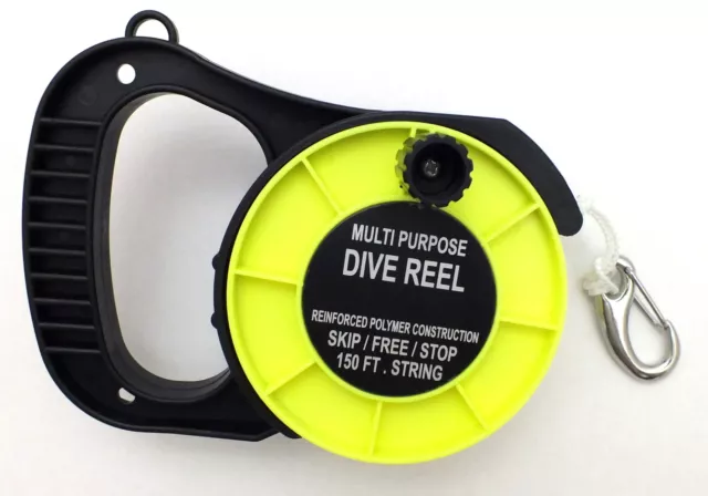 Scuba Diving Dive Reel with Handle 150ft/45m long WIL-DR-01Y WILCOMP 2