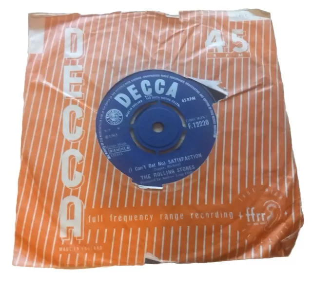 Rolling Stones I Can’t Get No Satisfaction 1965 7 Inch Decca F 12220