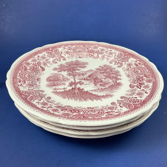 Villeroy Boch Mettlach Burgenland Red 7.5” Salad / Dessert Plates - Set Of 4