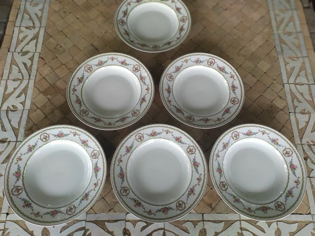 MÄSER Série OSITA 6 Assiettes Creuses En Grès - Service De Table Rétro Blanc Crème Pour 6 Personnes