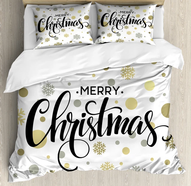 Weihnachten Bettwäsche Set Frohe Schneeflocke Art