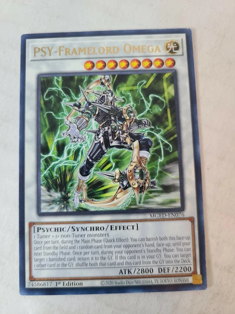 Yugioh! PSY-Framelord Omega - MGED-EN076 - Rare - 1st Edition Near Mint, English