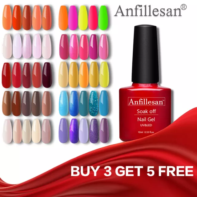 Anfillesan 10ml Nail.Polish UV Soak Off Gel Nail Varnish Manicure Base Top Coat