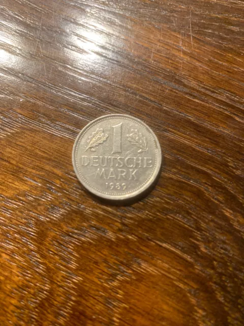 1 DM Münze 1989 F Deutsche Mark Kursmünze BRD