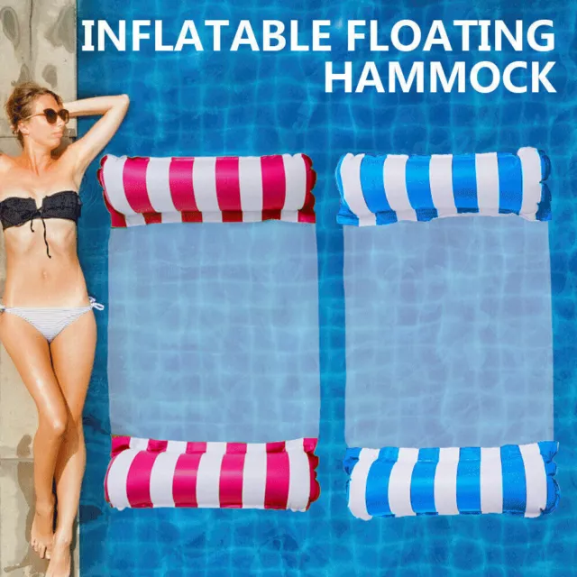 Inflatable Floating Water Hammock Float Pool Lounge Bed Beach Sea Swimming Chair