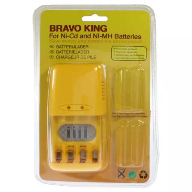 Bravo King Cargador para pilas recargables R-6 y R-3