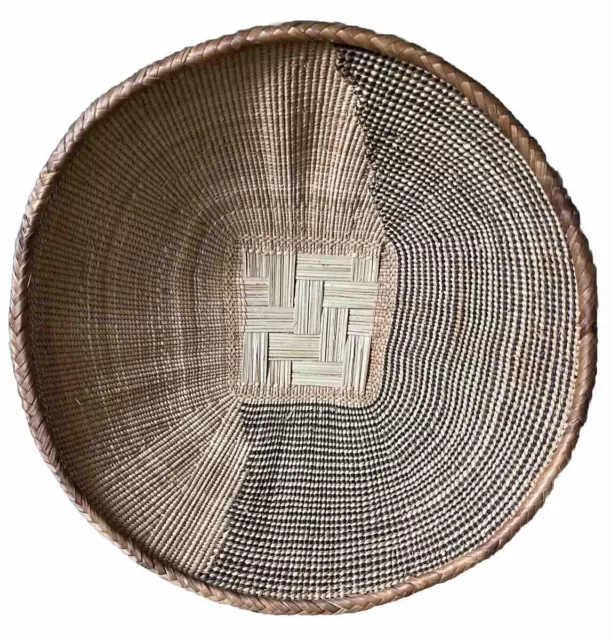 Vintage African Hand Woven Tonga Binga Basket Zimbabwe 13”