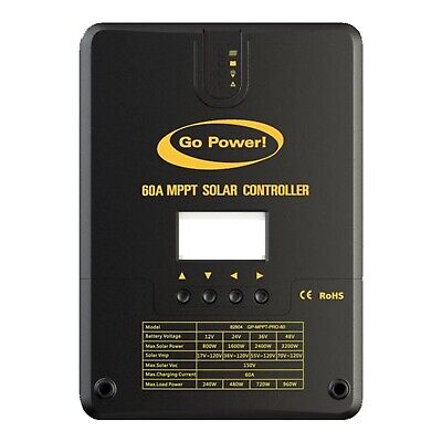 Go Power 82804 Controlador Cargador de batería para uso con 12V Solar 60Amp