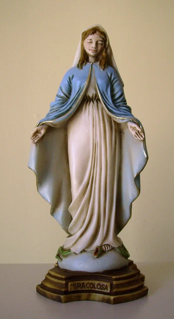 Statuetta Madonna Miracolosa 10 Cm In Polvere Di Marmo - Con Medaglia, Dipinta A Mano In Italia - Foto 8