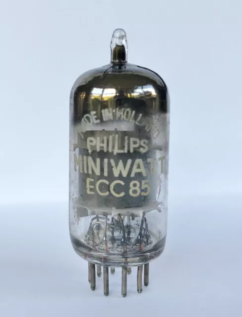 ECC85  PHILIPS  VACUUM TUBE  -   D-FOIL-GETTER  -   tU0  𝛥5J  Heerlen 1955