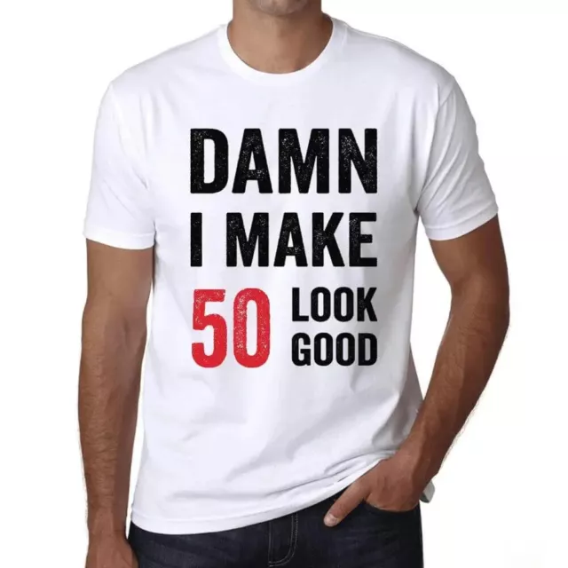 ULTRABASIC Homme Tee-Shirt Merde J'Ai L'Air D'Avoir 50 Ans Damn I Make 50 Look