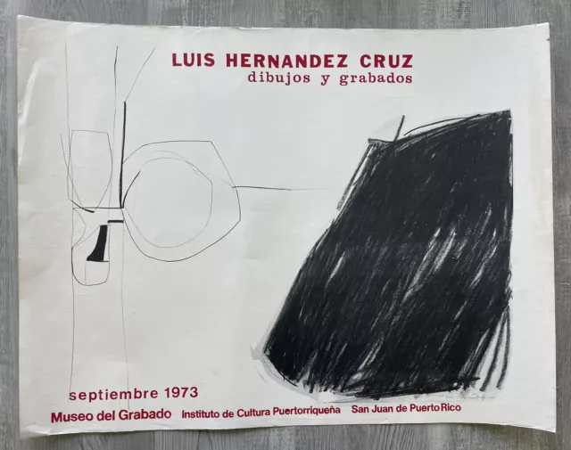 Luis Hernandez Cruz, Signed Drawings & Etchings Serigraph 1973, Puerto Rico Art