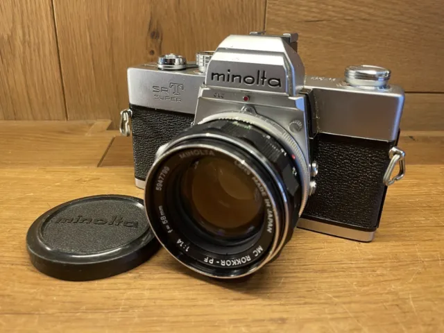 Near Mint Minolta SRT Super ( SRT 102 ) Film Camera MC Rokkor 58mm F/1.4 / JPN