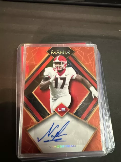 2022 Wild Card Auto Mania - Triangle Scribbles Orange Rainbow #AM-TH30 Nakobe...