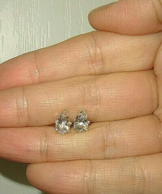 Morganite (Pink Beryl Emerald) Stud Earrings Earthmined 8X6Mm Gems!
