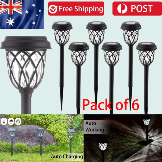 Zarek Solar Garden lights Outdoor White LED 6 Pack Solar Pathway lights