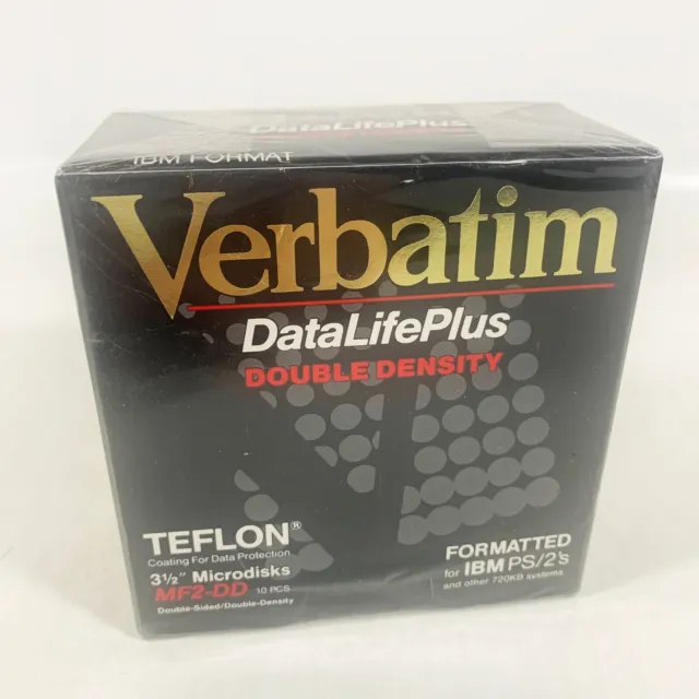 NEW 10 Pack Verbatim MF2DD DataLifePlus 3.5" Floppy Discs Double Sided / Density