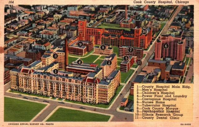 Postcard Chicago Aerial Survey Co Posted 1941